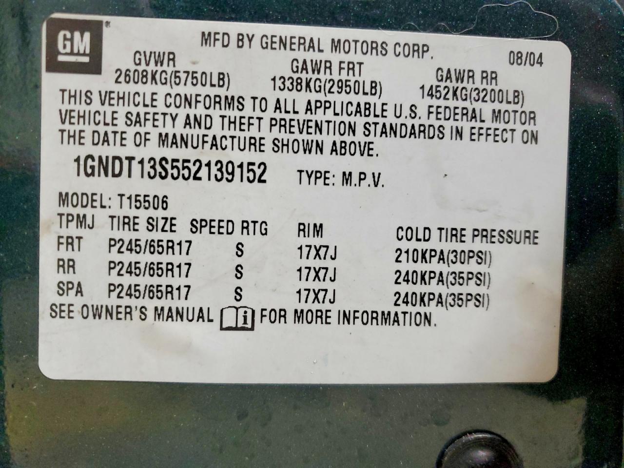 2005 CHEVROLET Trailblazer