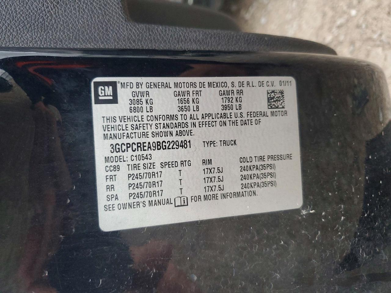 2011 CHEVROLET SILVERADO 1500