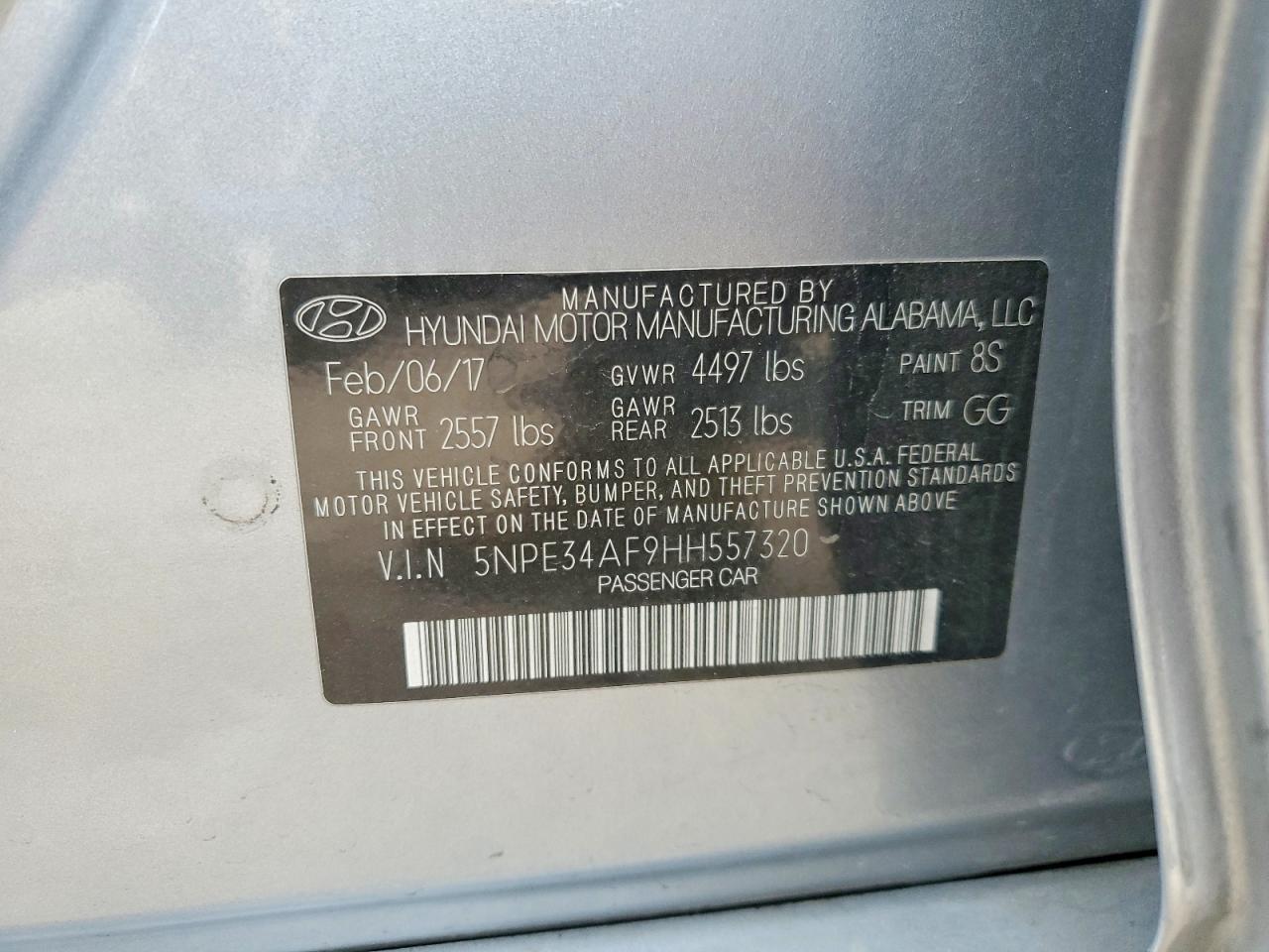 2017 HYUNDAI SONATA