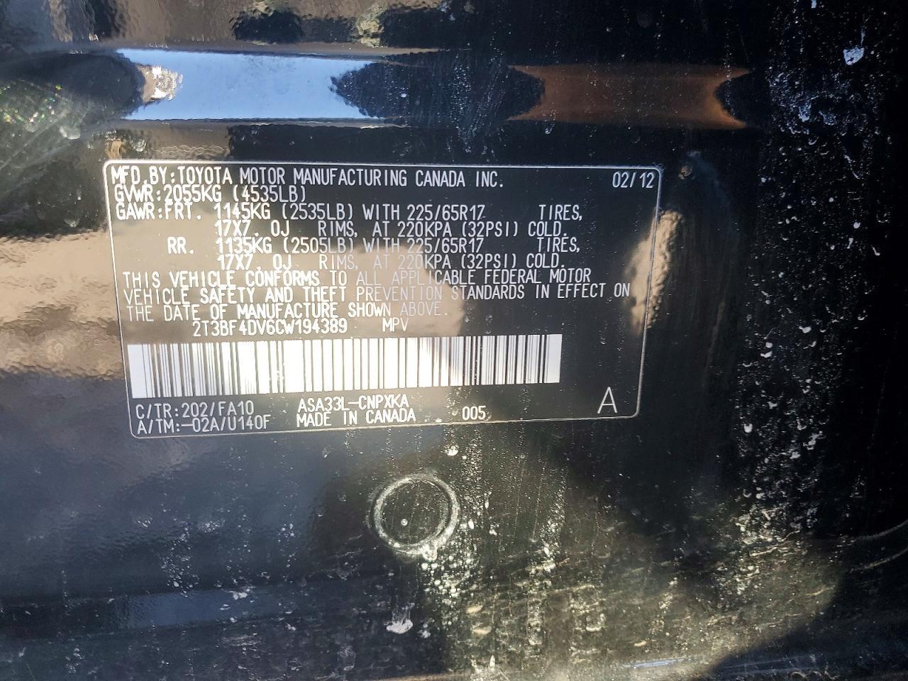 2012 TOYOTA RAV4