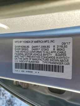 2018 HONDA ACCORD