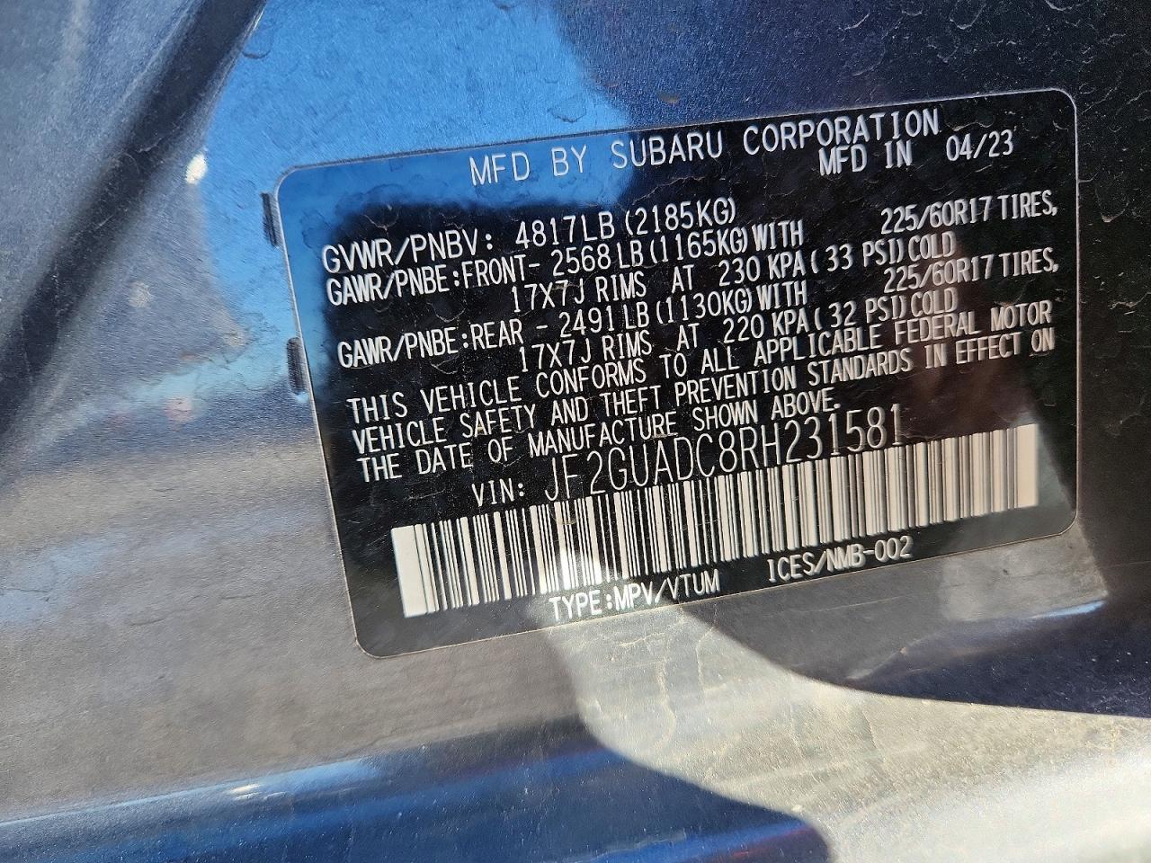 2024 SUBARU Crosstrek