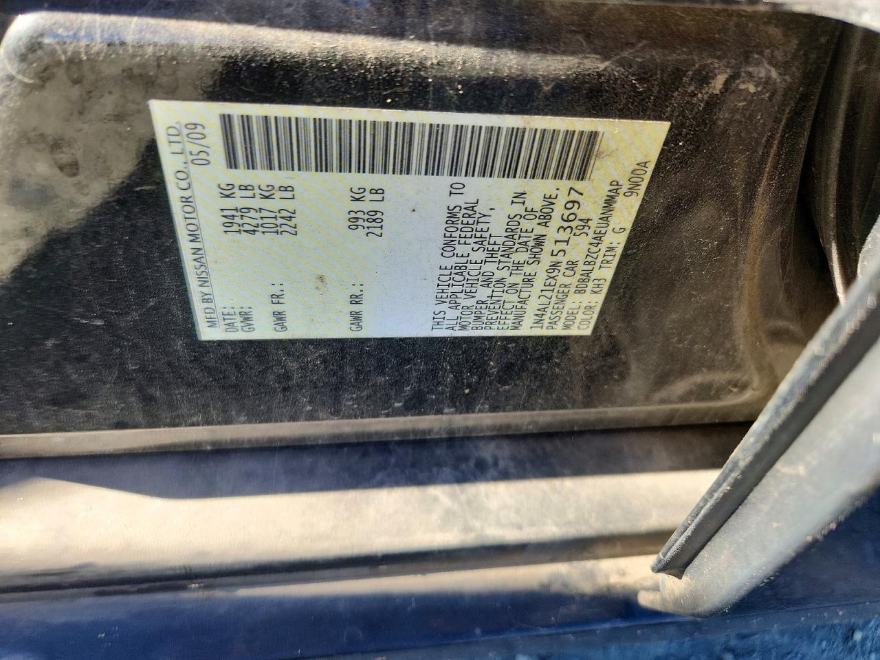 2009 NISSAN ALTIMA