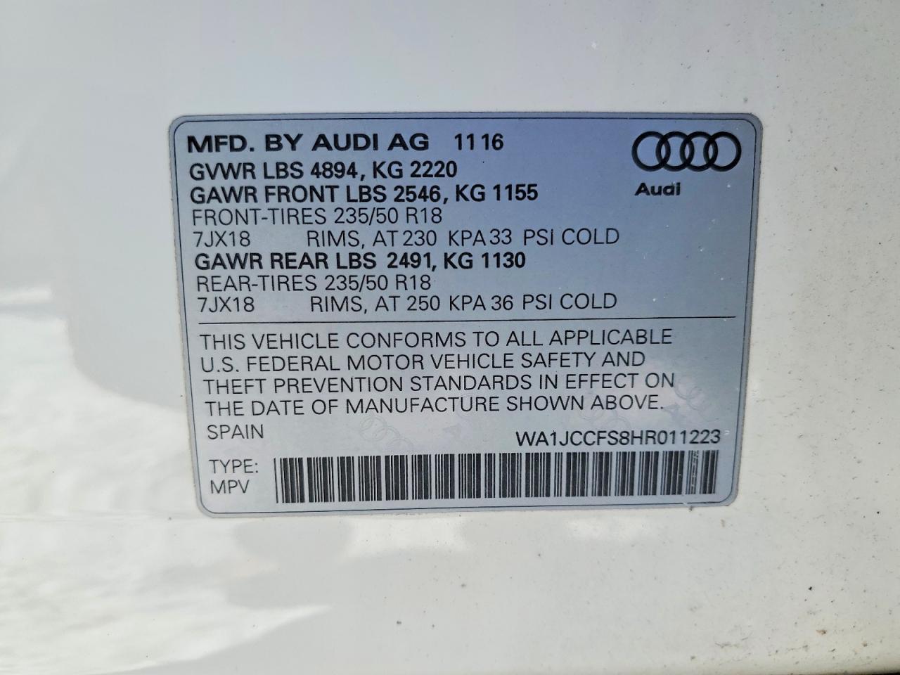 2017 AUDI Q3