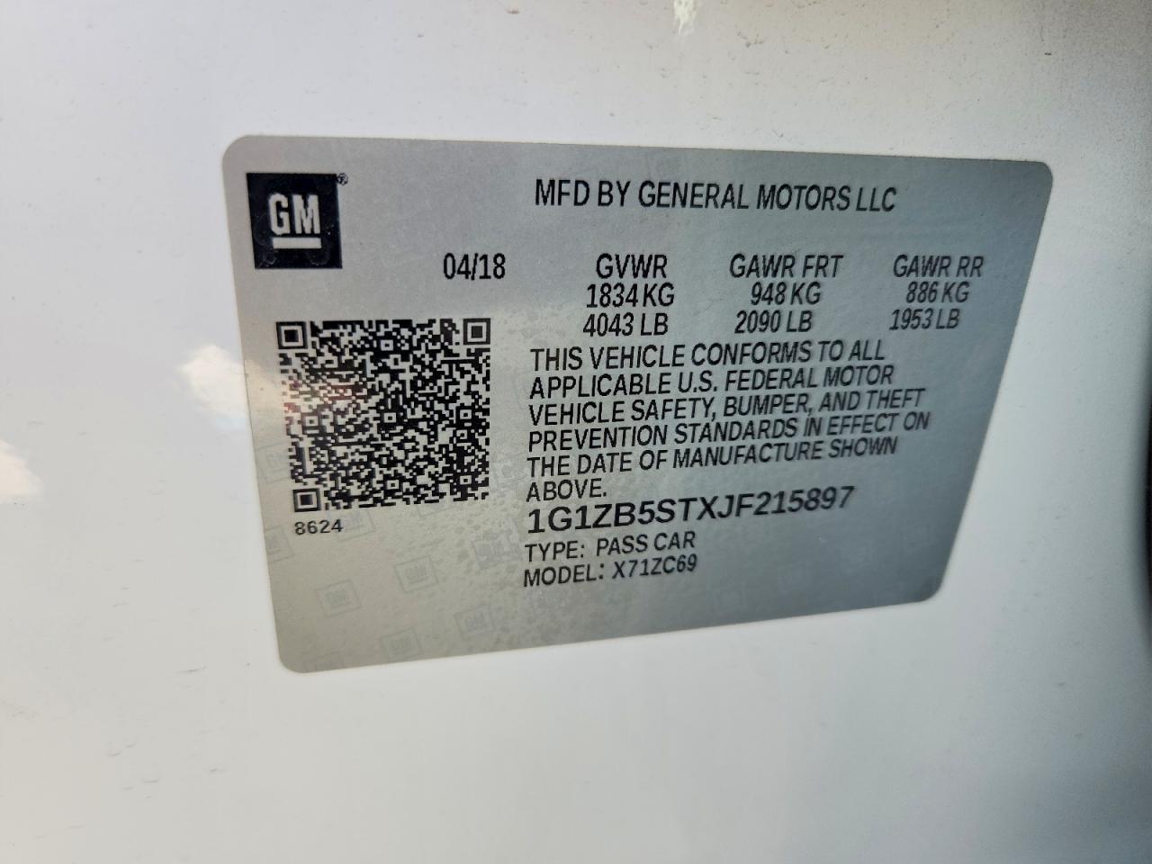 2018 CHEVROLET MALIBU
