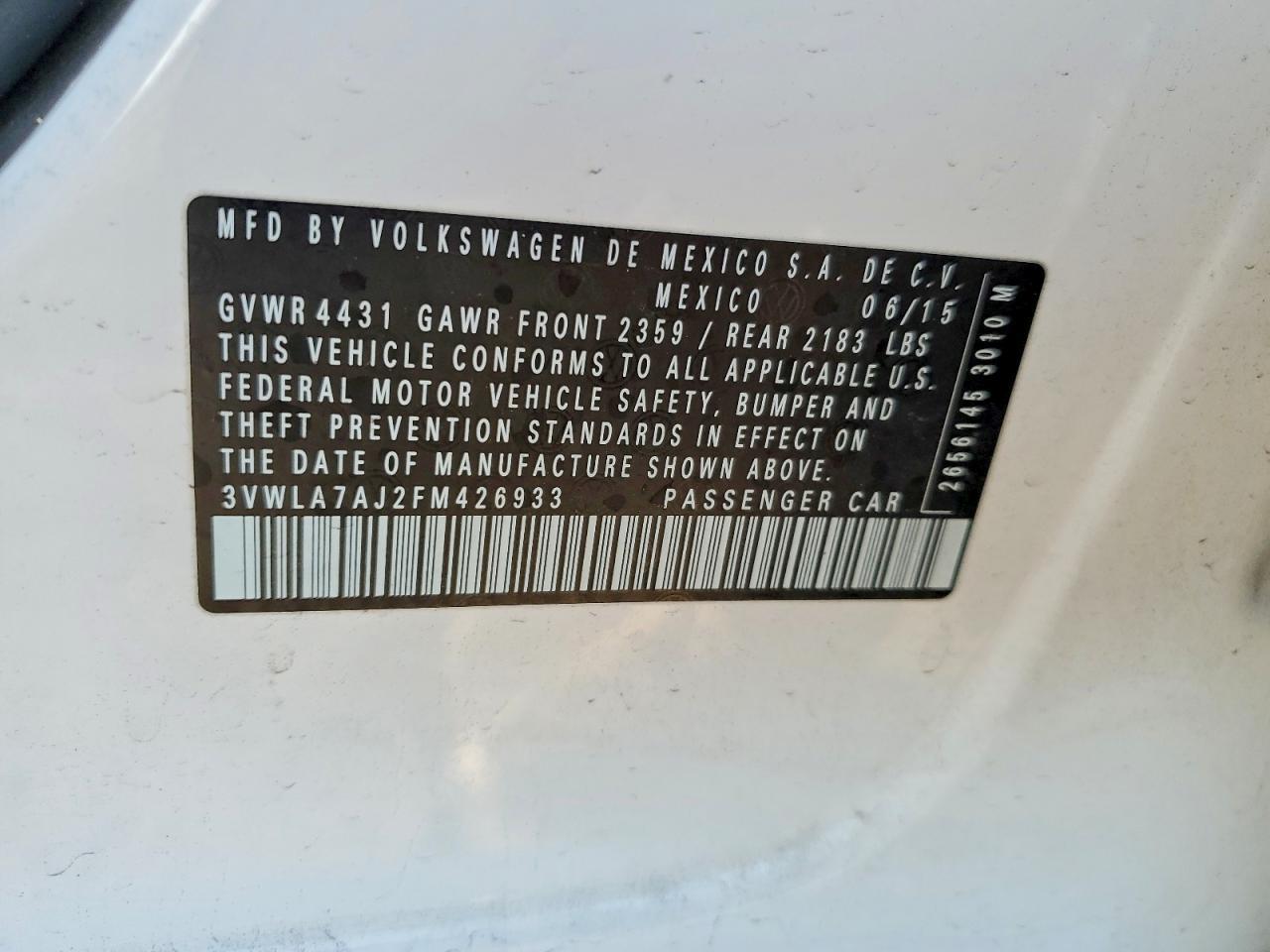 2015 VOLKSWAGEN JETTA