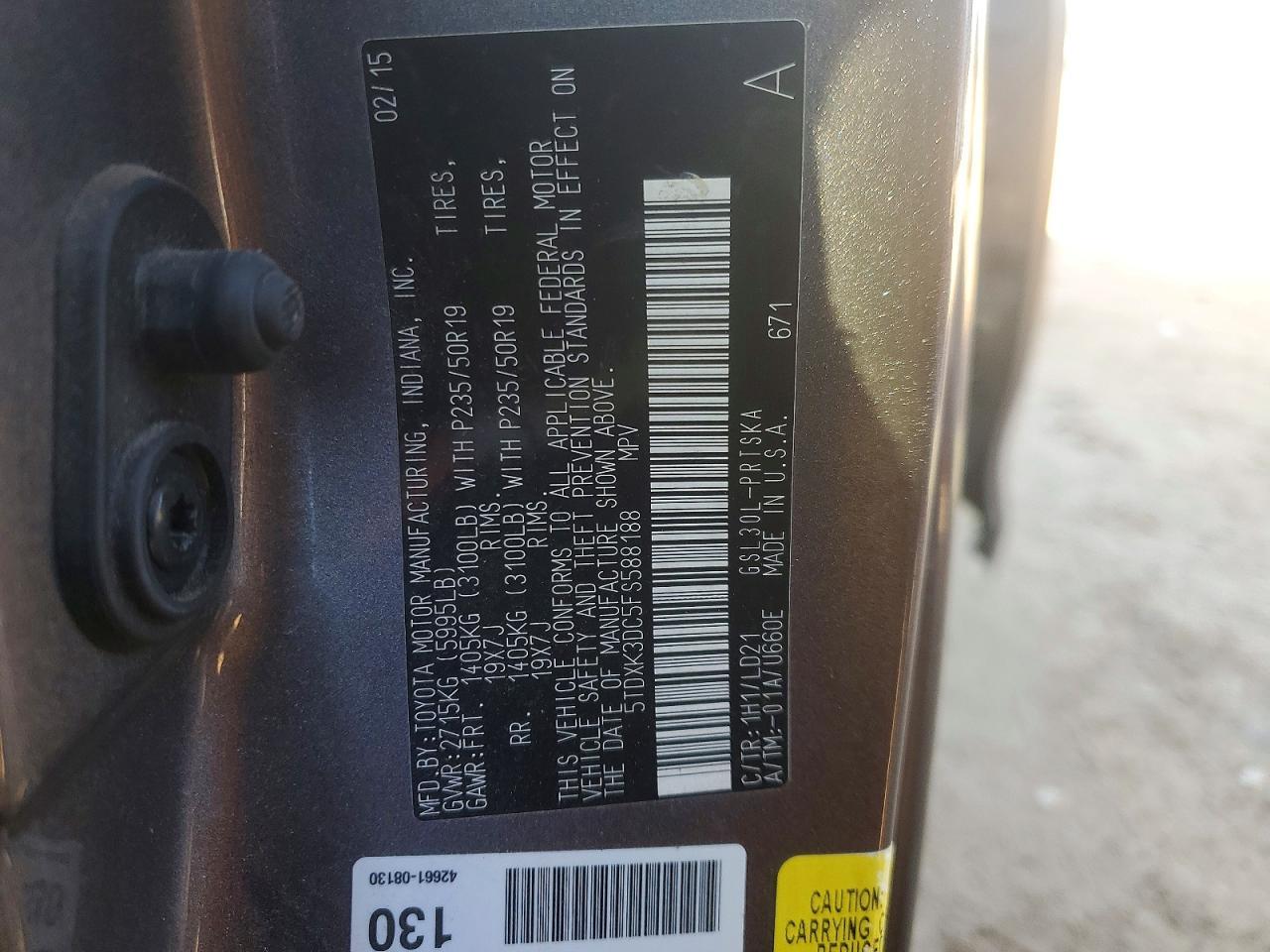 2015 TOYOTA SIENNA