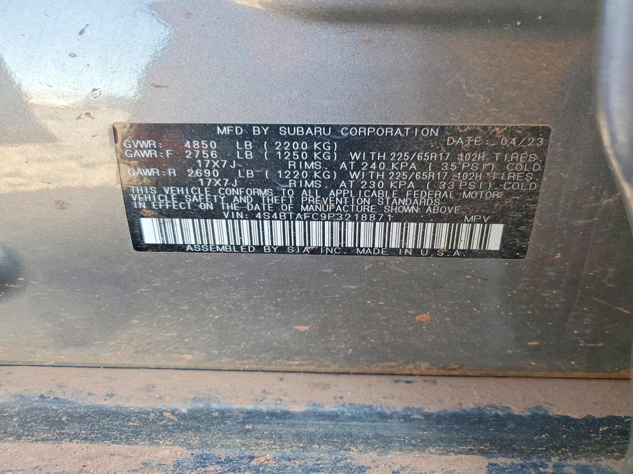 2023 SUBARU Outback