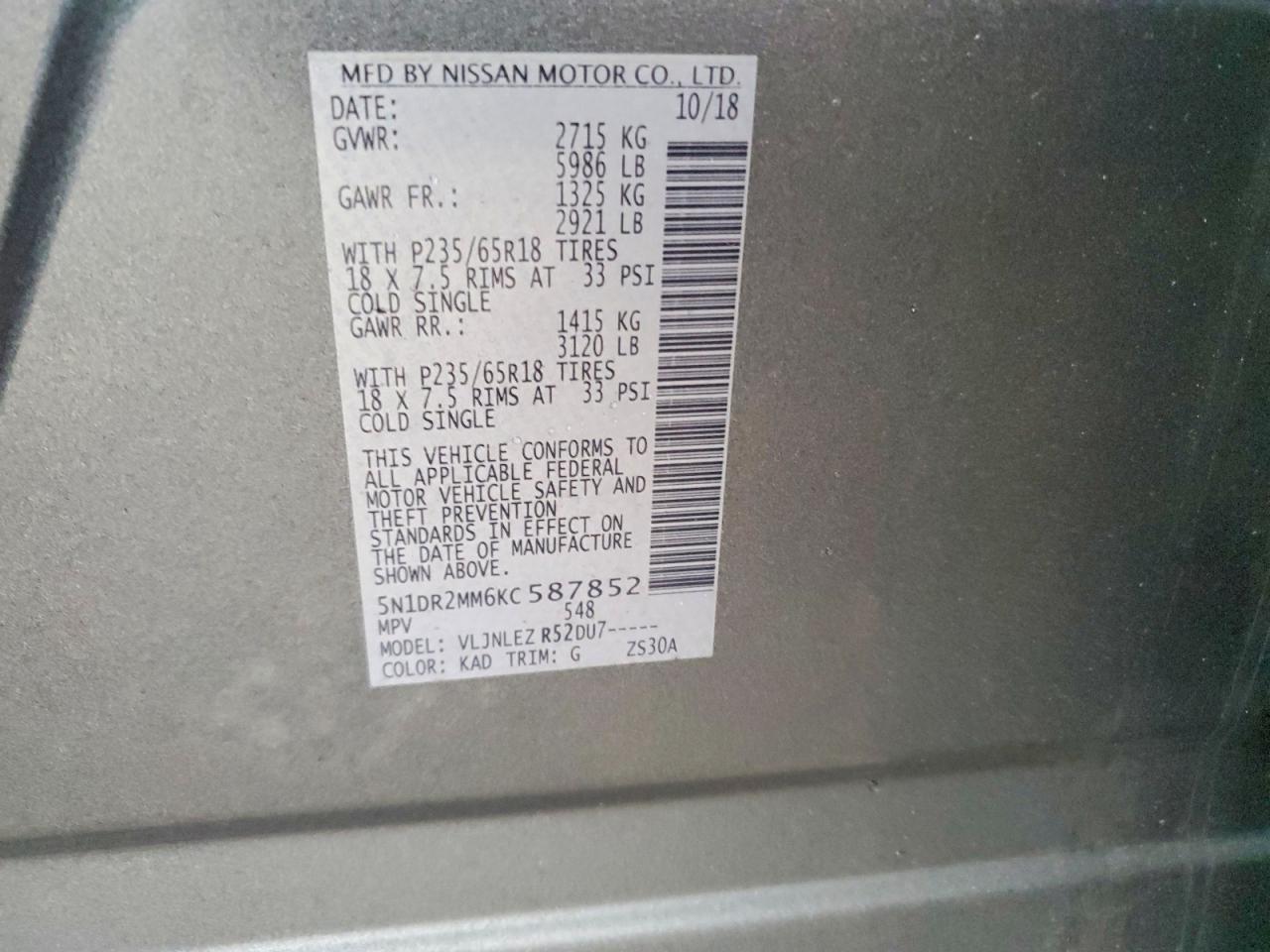 2019 NISSAN PATHFINDER