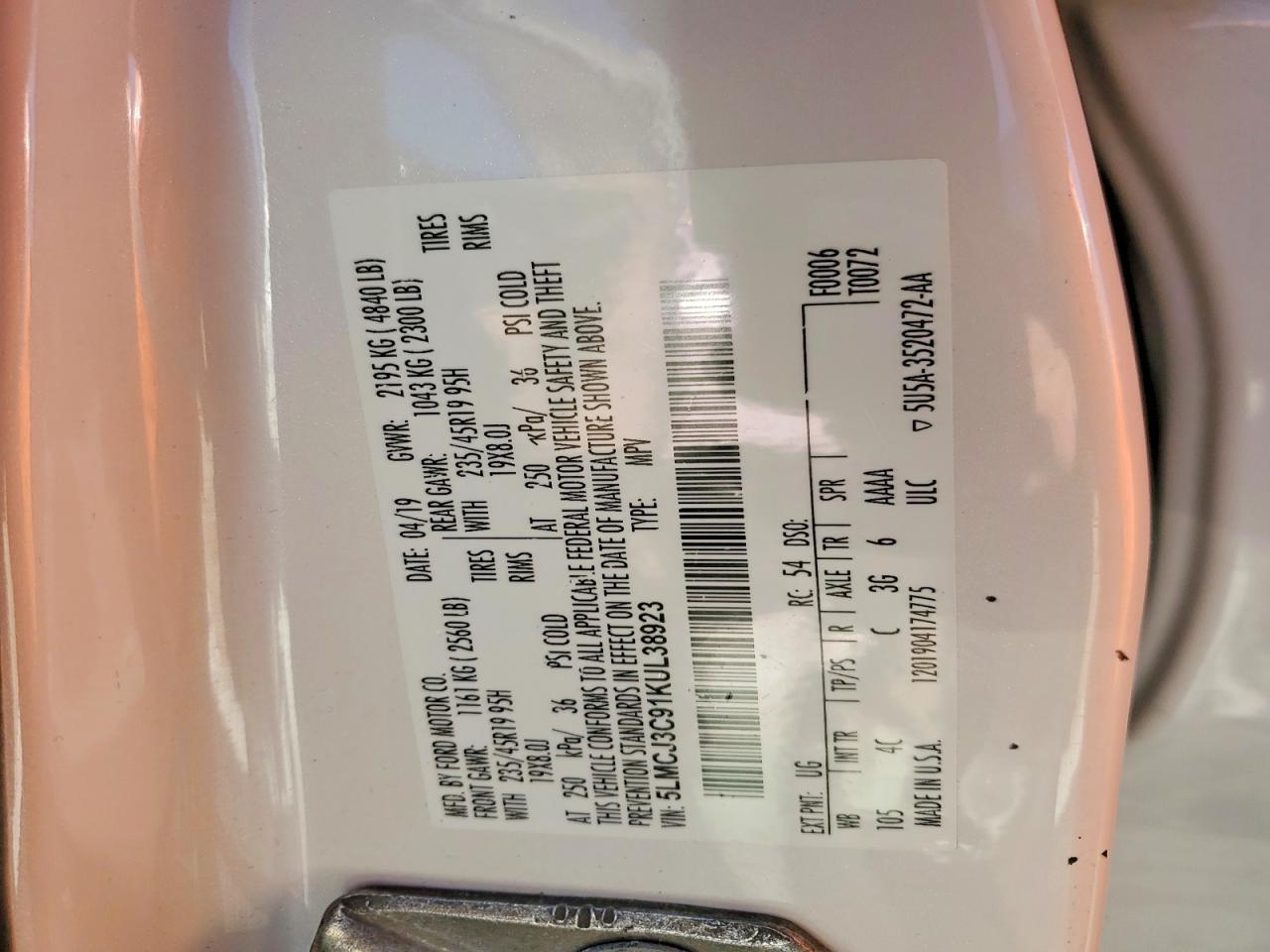 2019 LINCOLN MKC