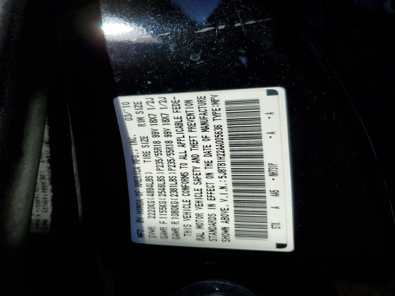 2010 ACURA RDX