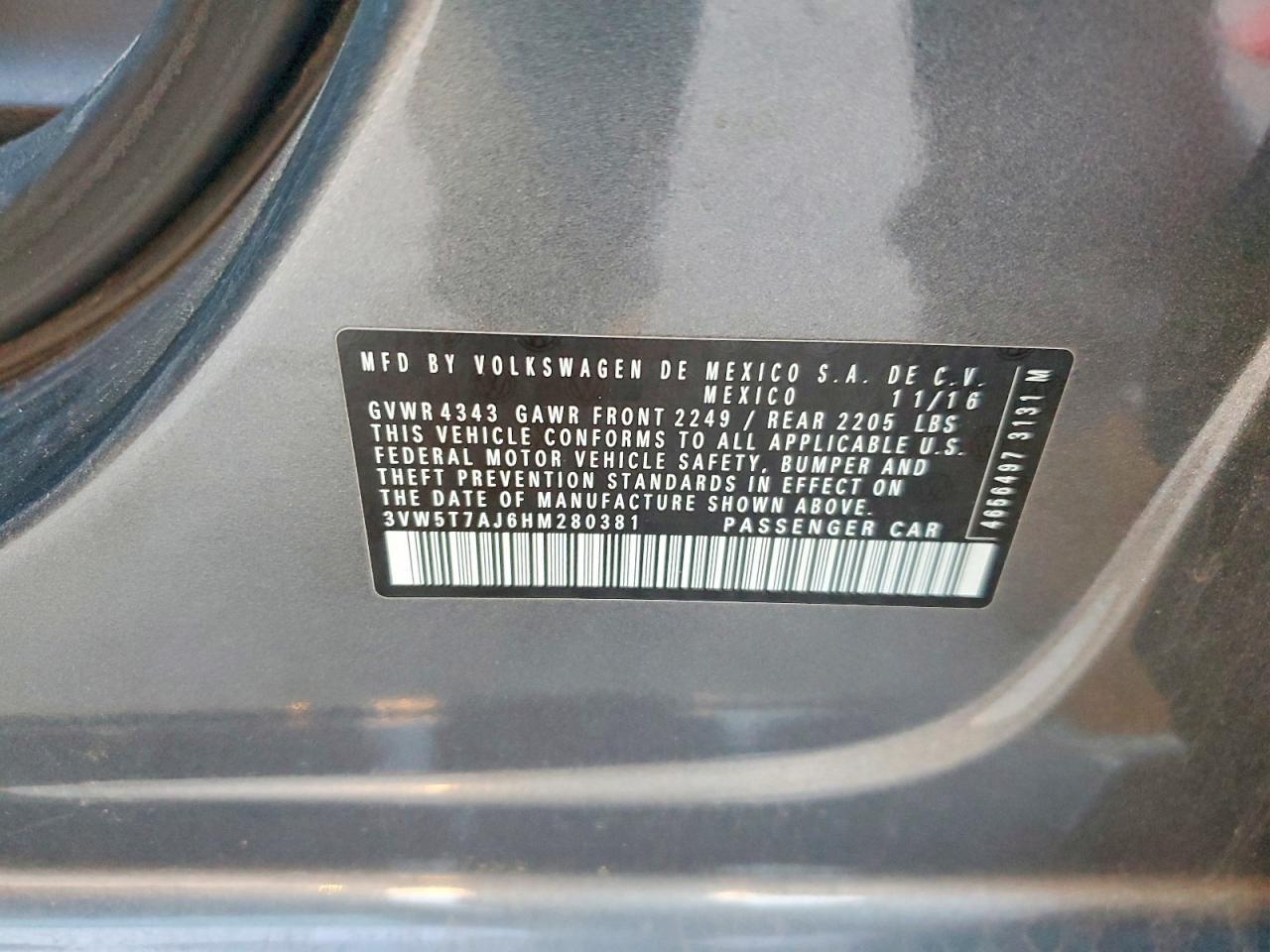 2017 VOLKSWAGEN JETTA
