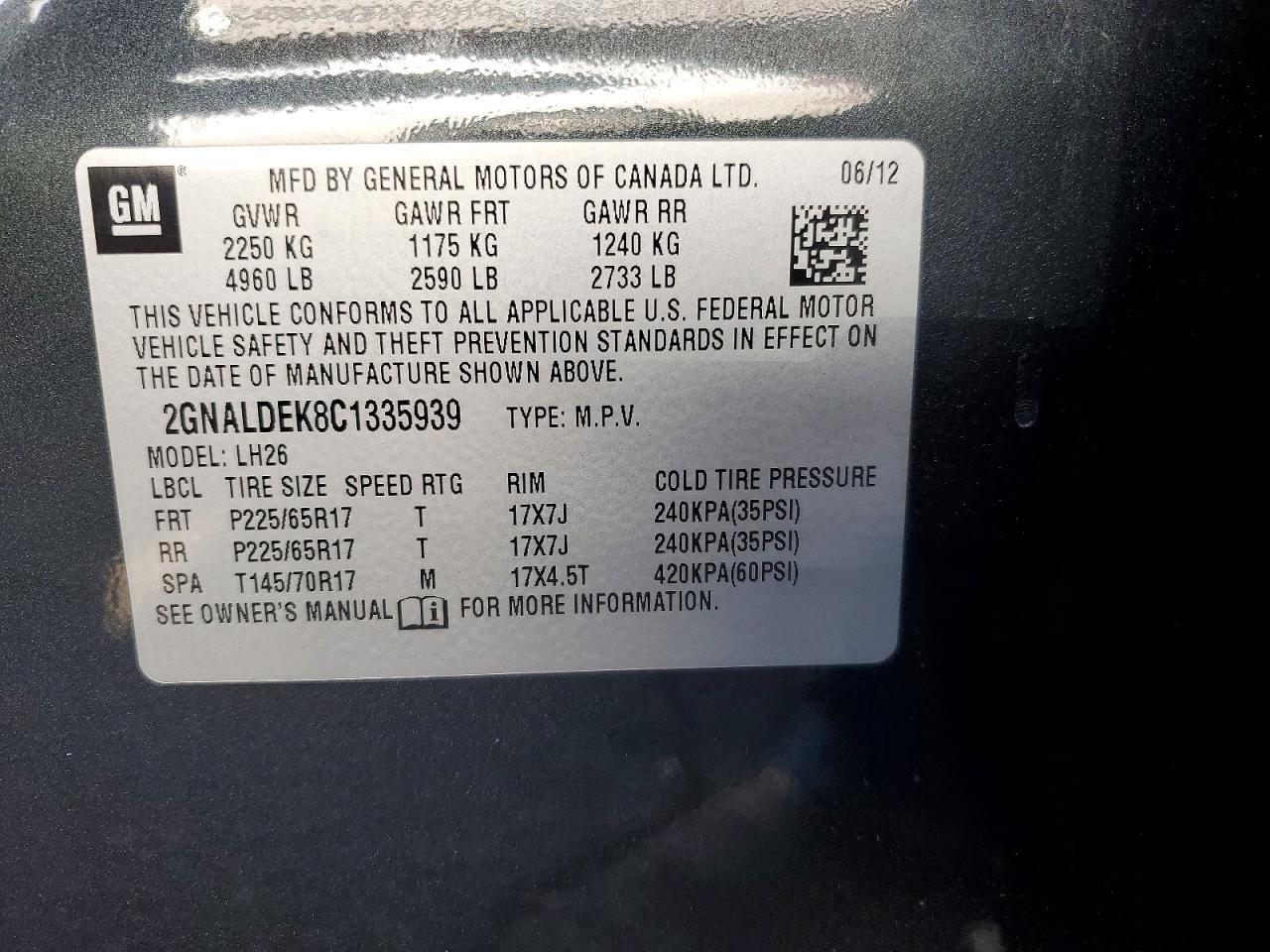 2012 CHEVROLET EQUINOX