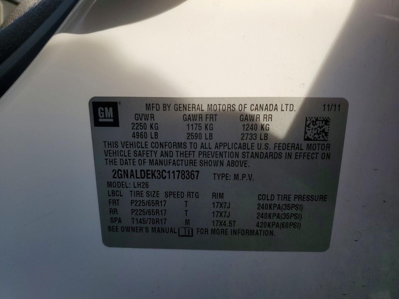 2012 CHEVROLET EQUINOX