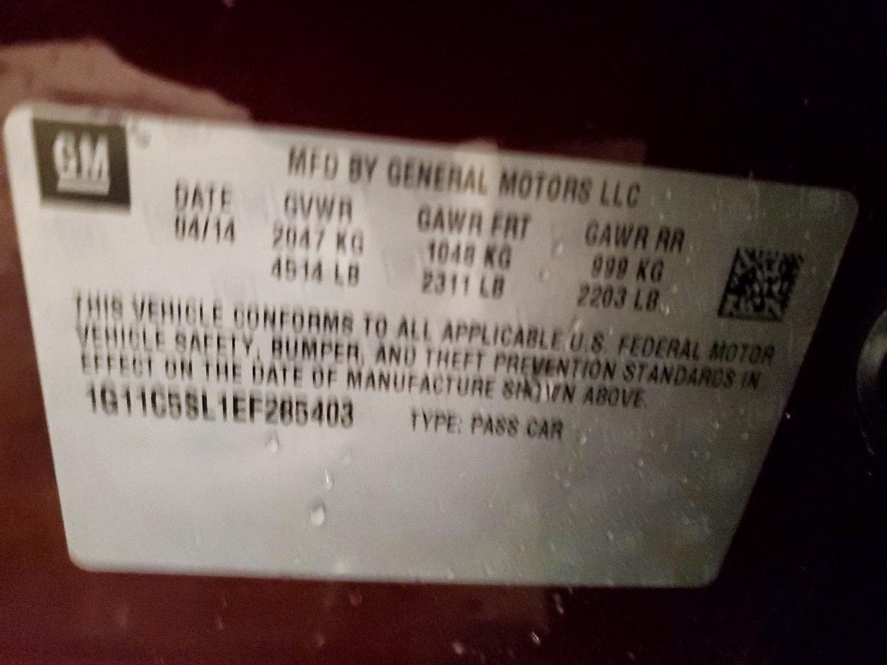 2014 CHEVROLET MALIBU