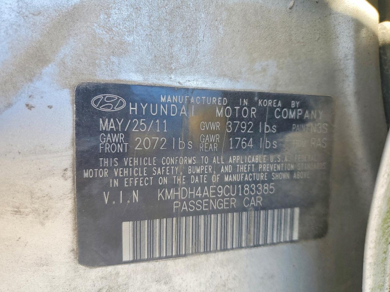 2012 HYUNDAI ELANTRA