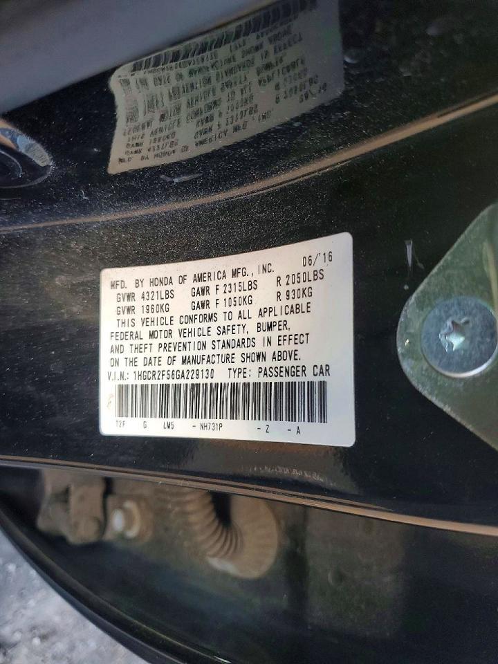 2016 HONDA ACCORD