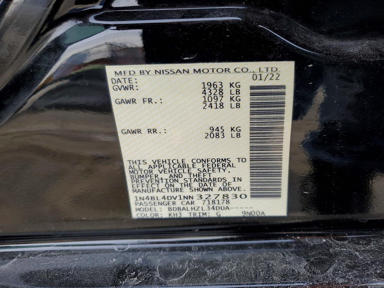 2022 NISSAN ALTIMA