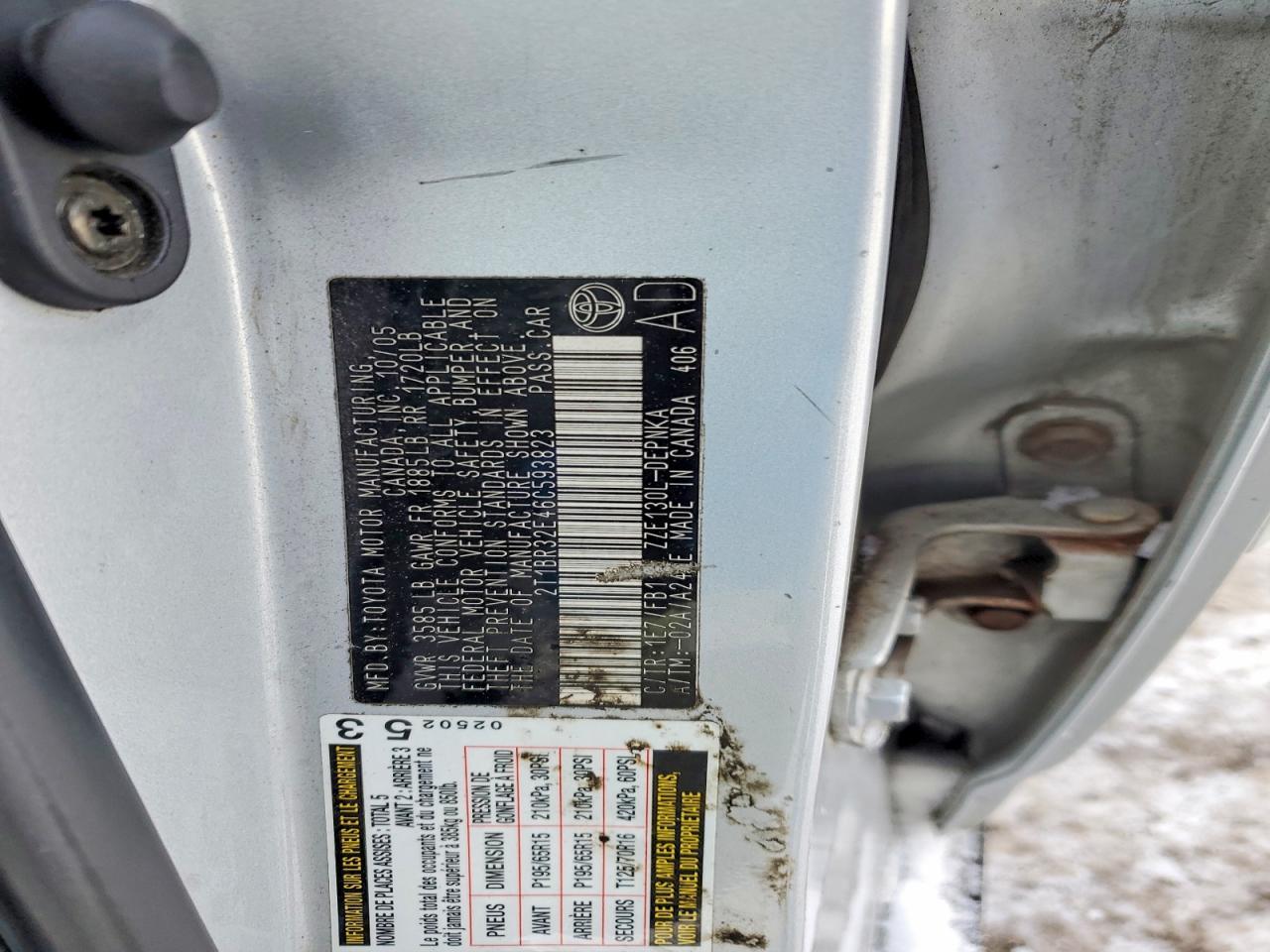 2006 TOYOTA COROLLA