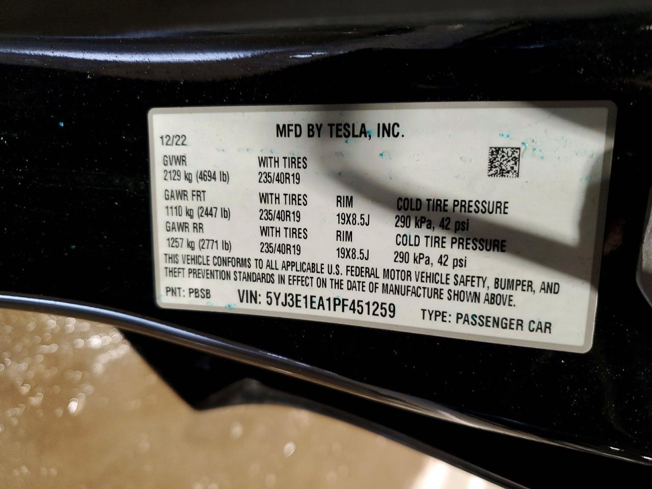 2023 TESLA MODEL 3