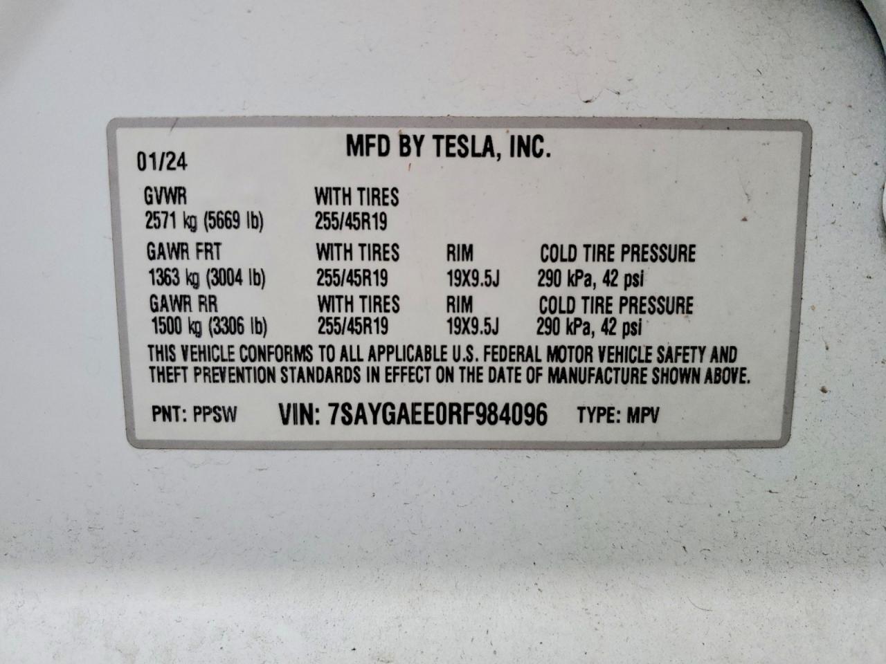 2024 TESLA MODEL Y