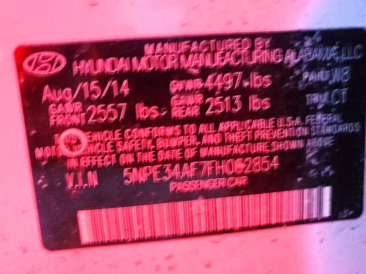 2015 HYUNDAI SONATA