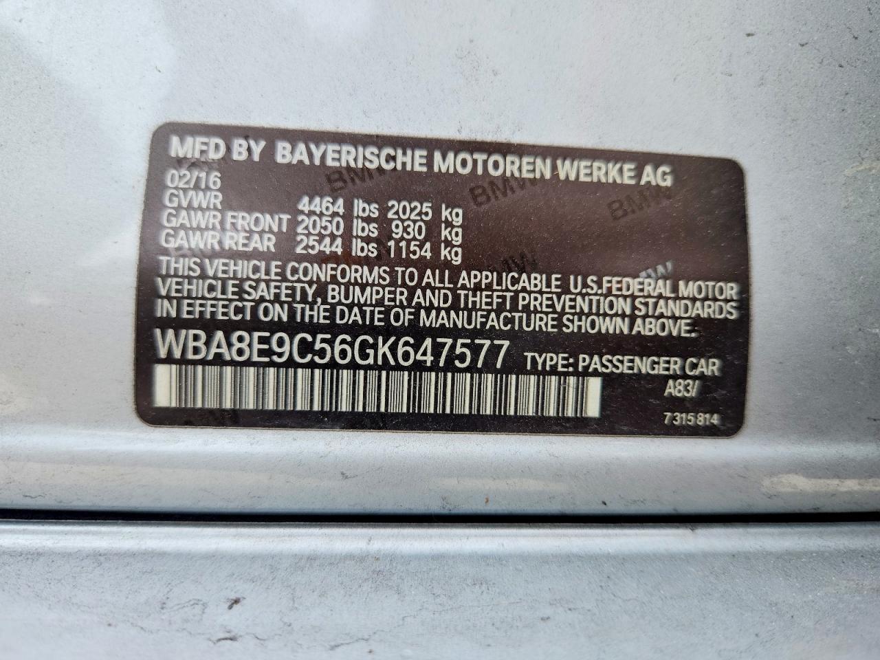 2016 BMW 3 SERIES
