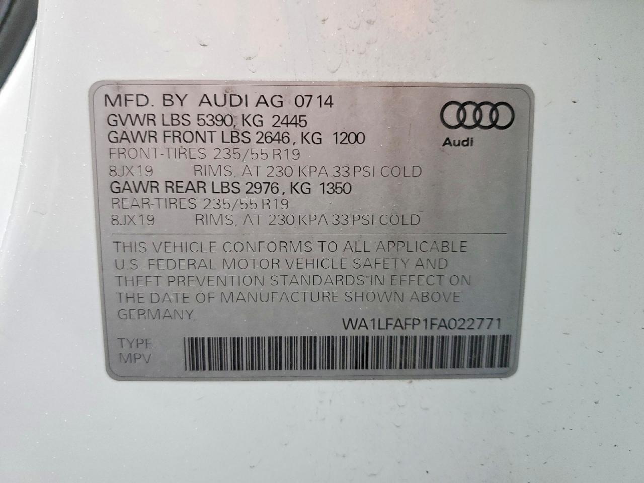 2015 AUDI Q5