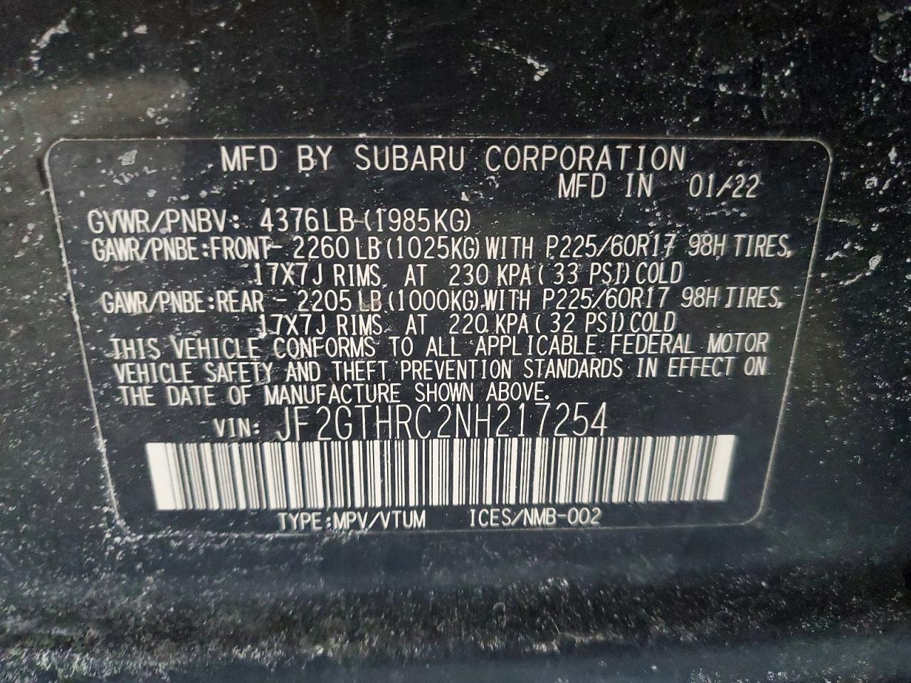 2022 SUBARU Crosstrek