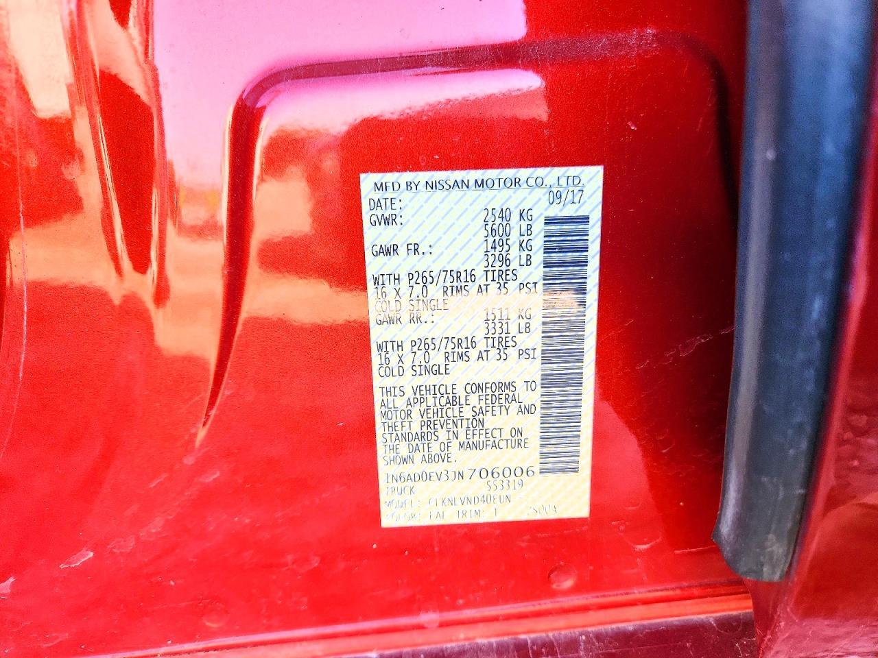 2018 NISSAN Frontier