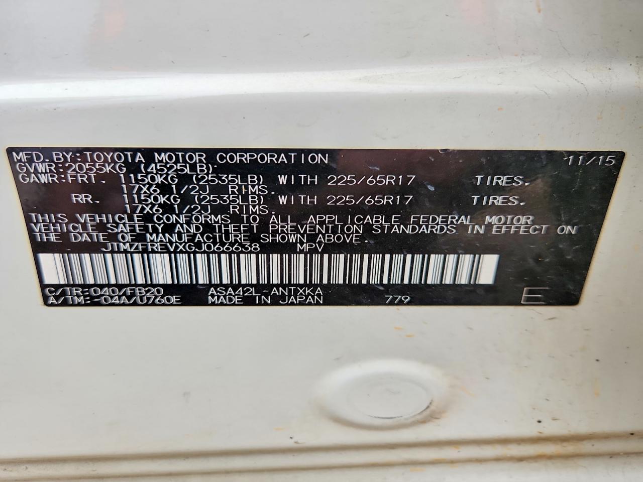 2016 TOYOTA RAV4