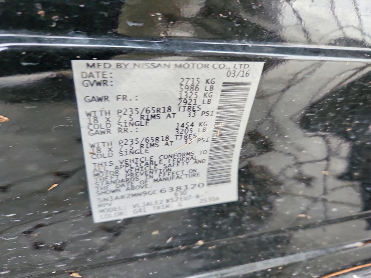 2016 NISSAN PATHFINDER