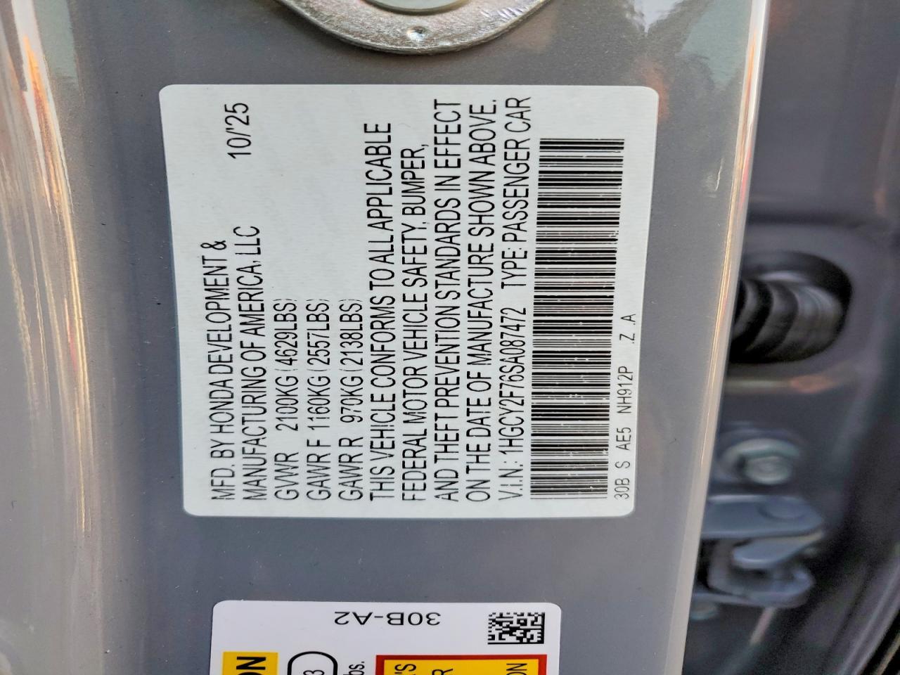 2025 HONDA ACCORD