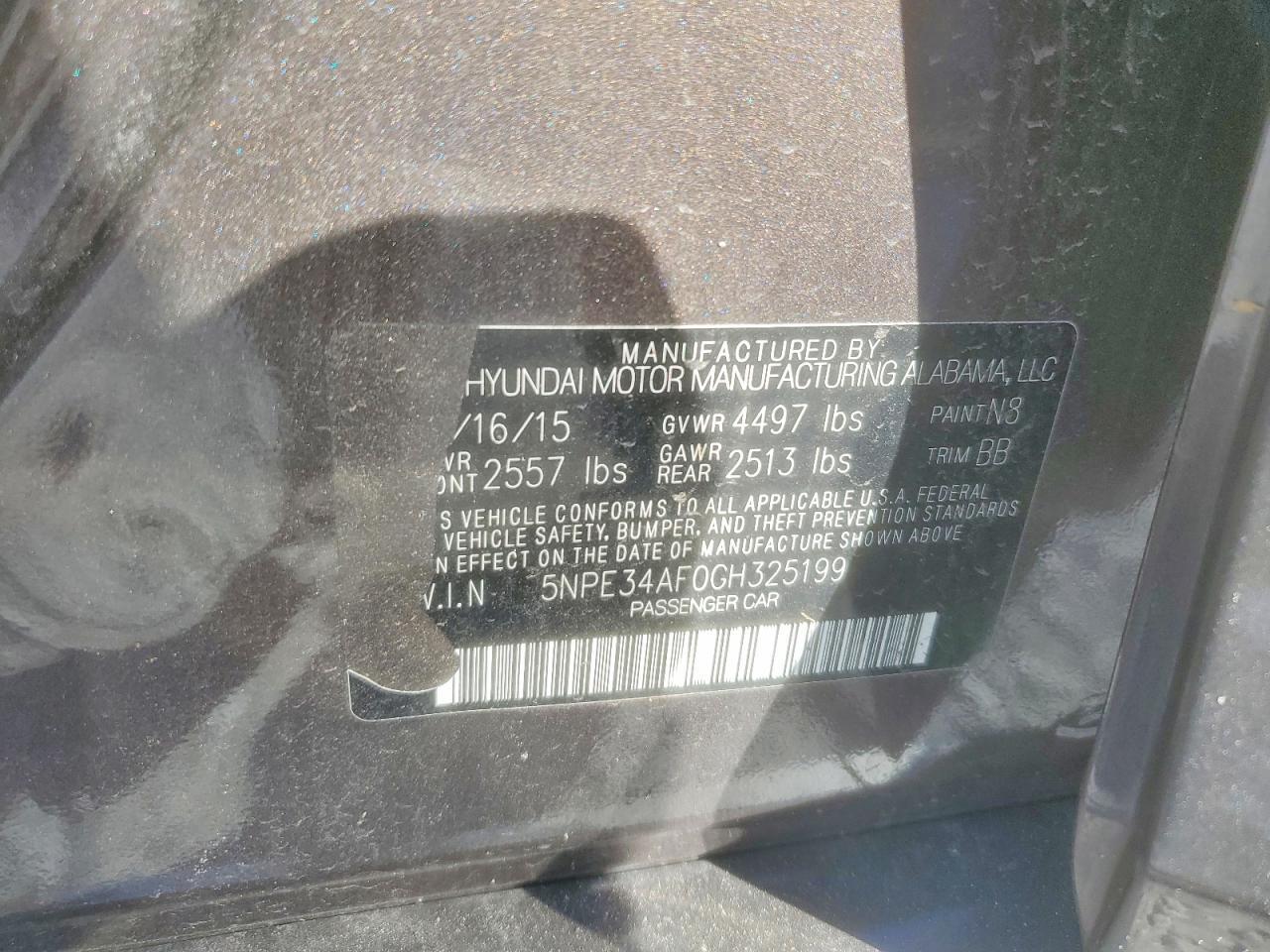2016 HYUNDAI SONATA