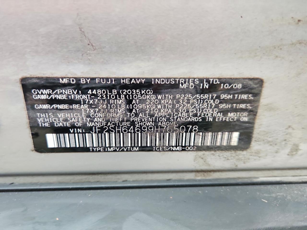 2009 SUBARU FORESTER