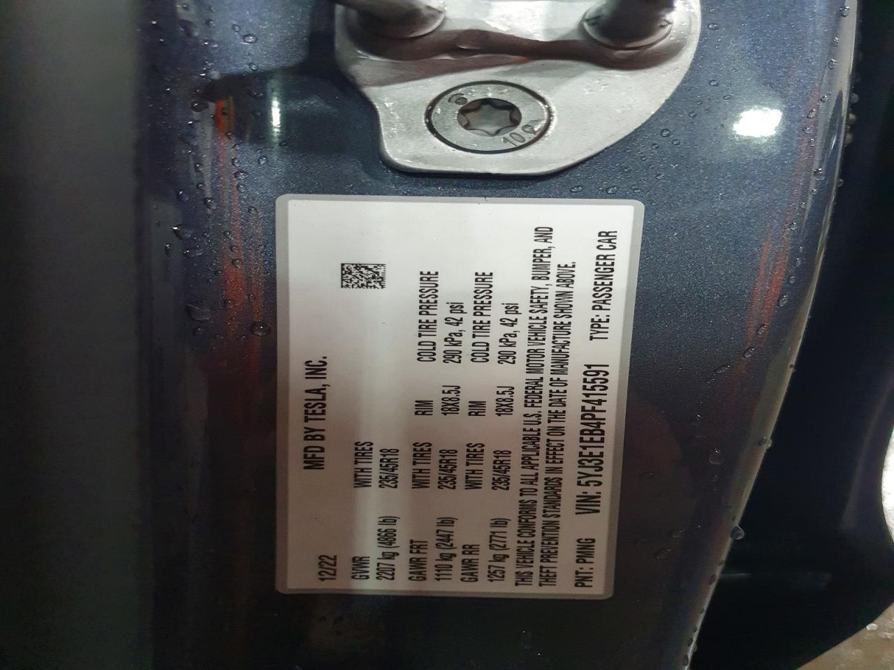 2023 TESLA MODEL 3