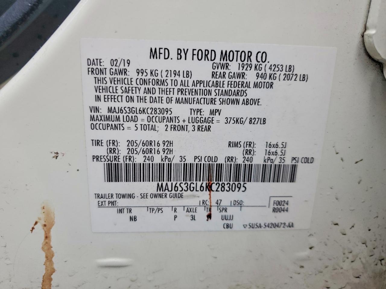 2019 FORD EcoSport