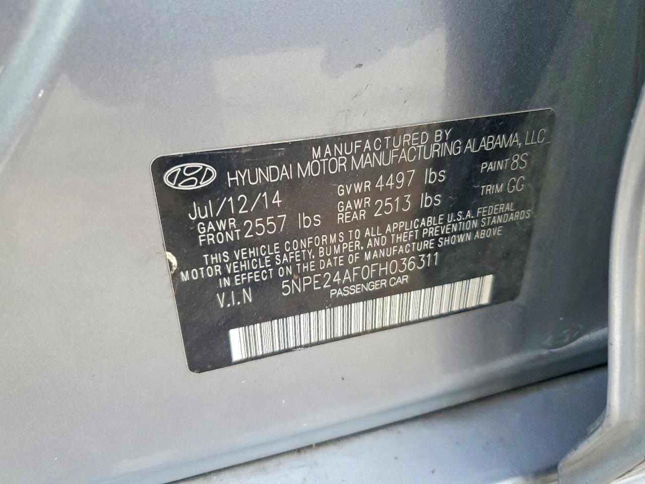 2015 HYUNDAI SONATA