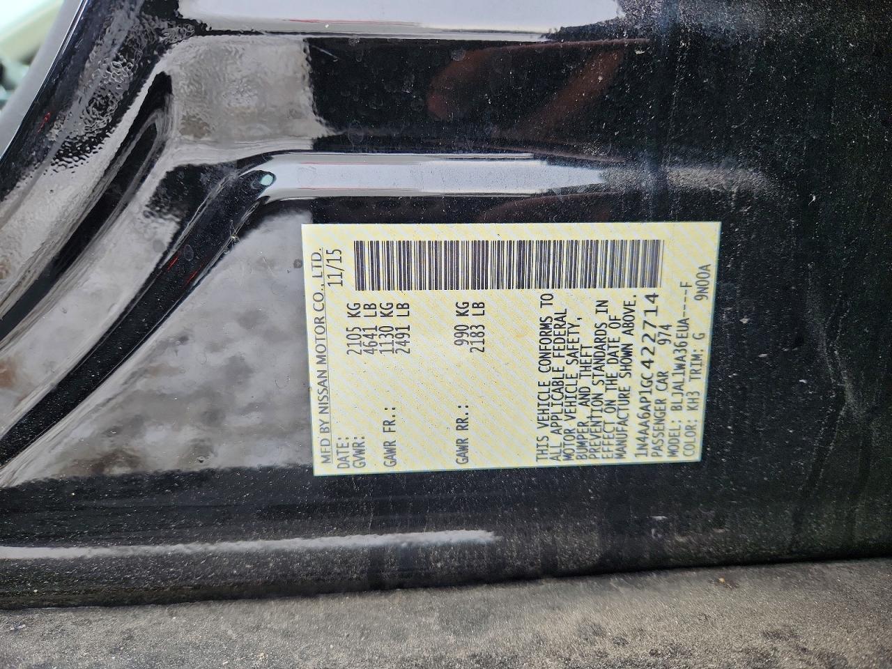 2016 NISSAN Maxima