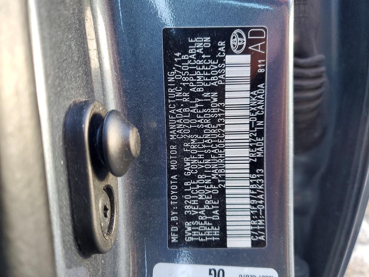 2014 TOYOTA COROLLA