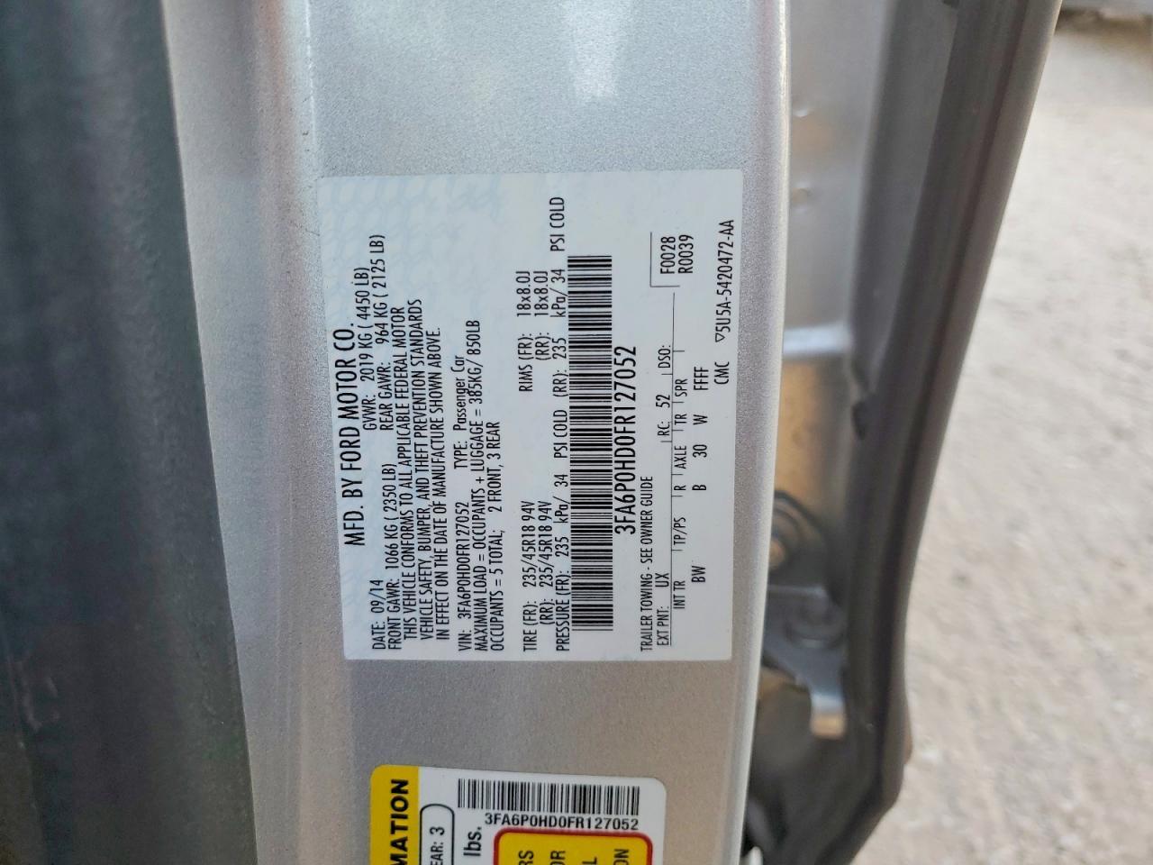 2015 FORD FUSION