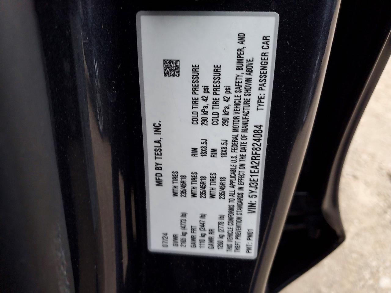2024 TESLA MODEL 3