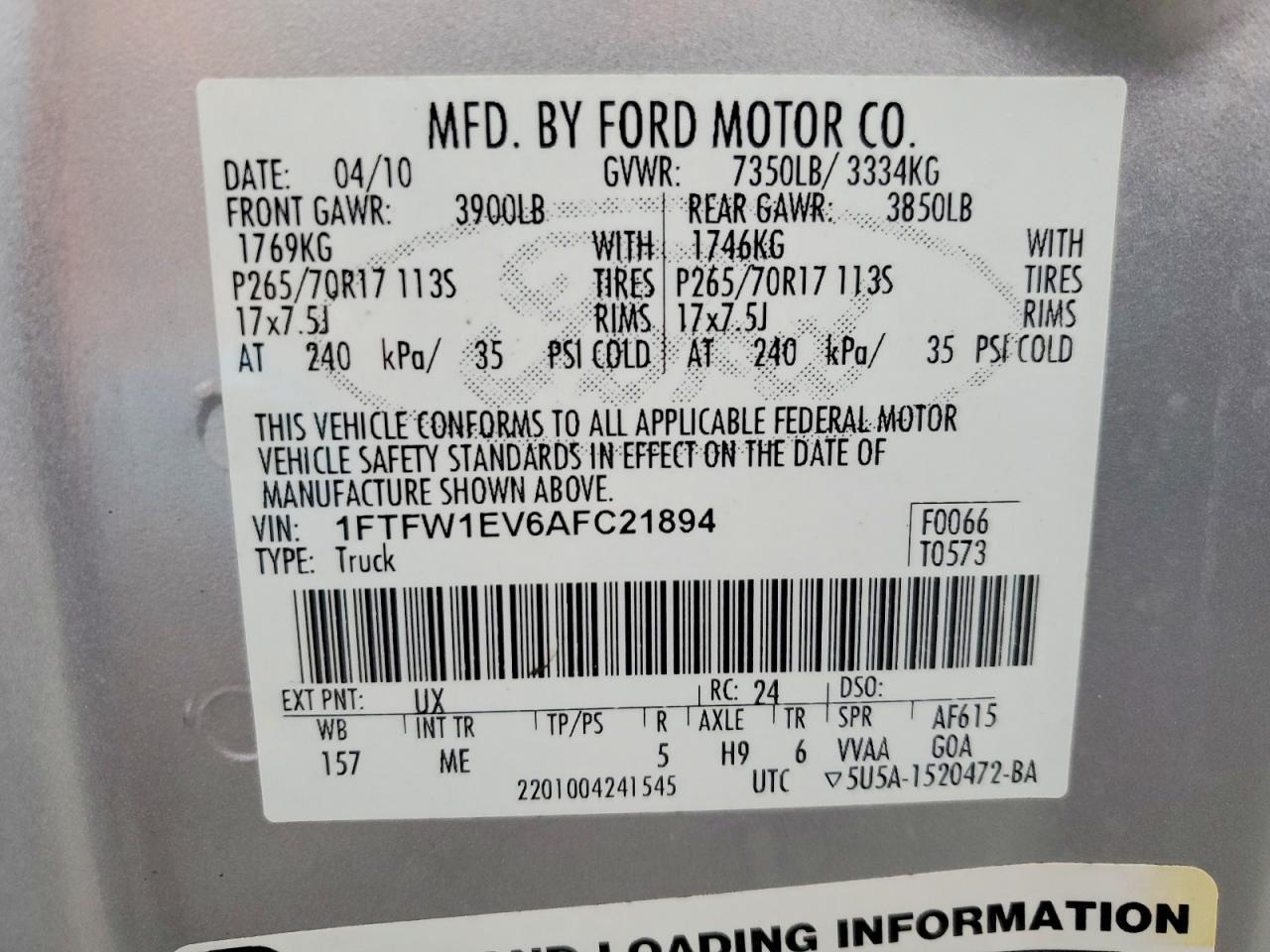 2010 FORD F-150