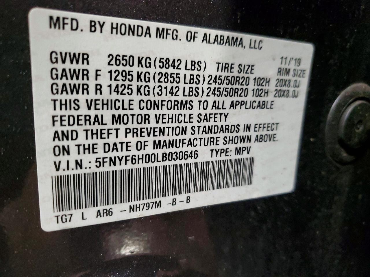 2020 HONDA PILOT