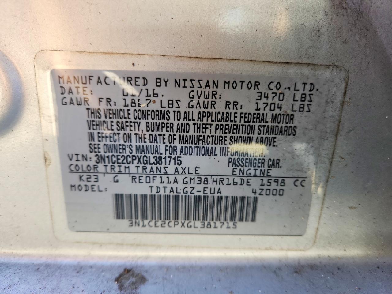 2016 NISSAN Versa Note