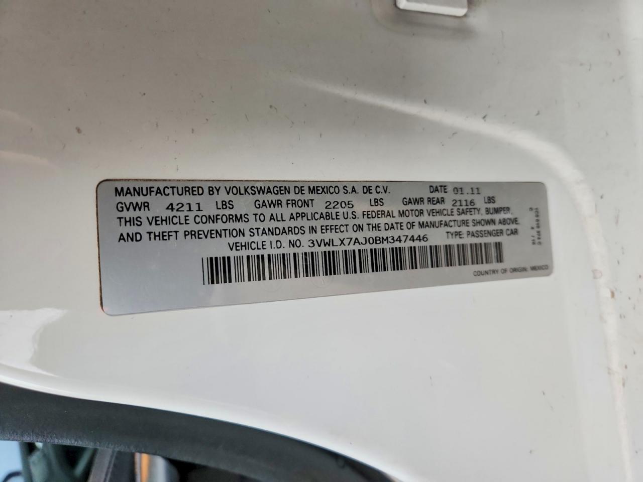 2011 VOLKSWAGEN JETTA