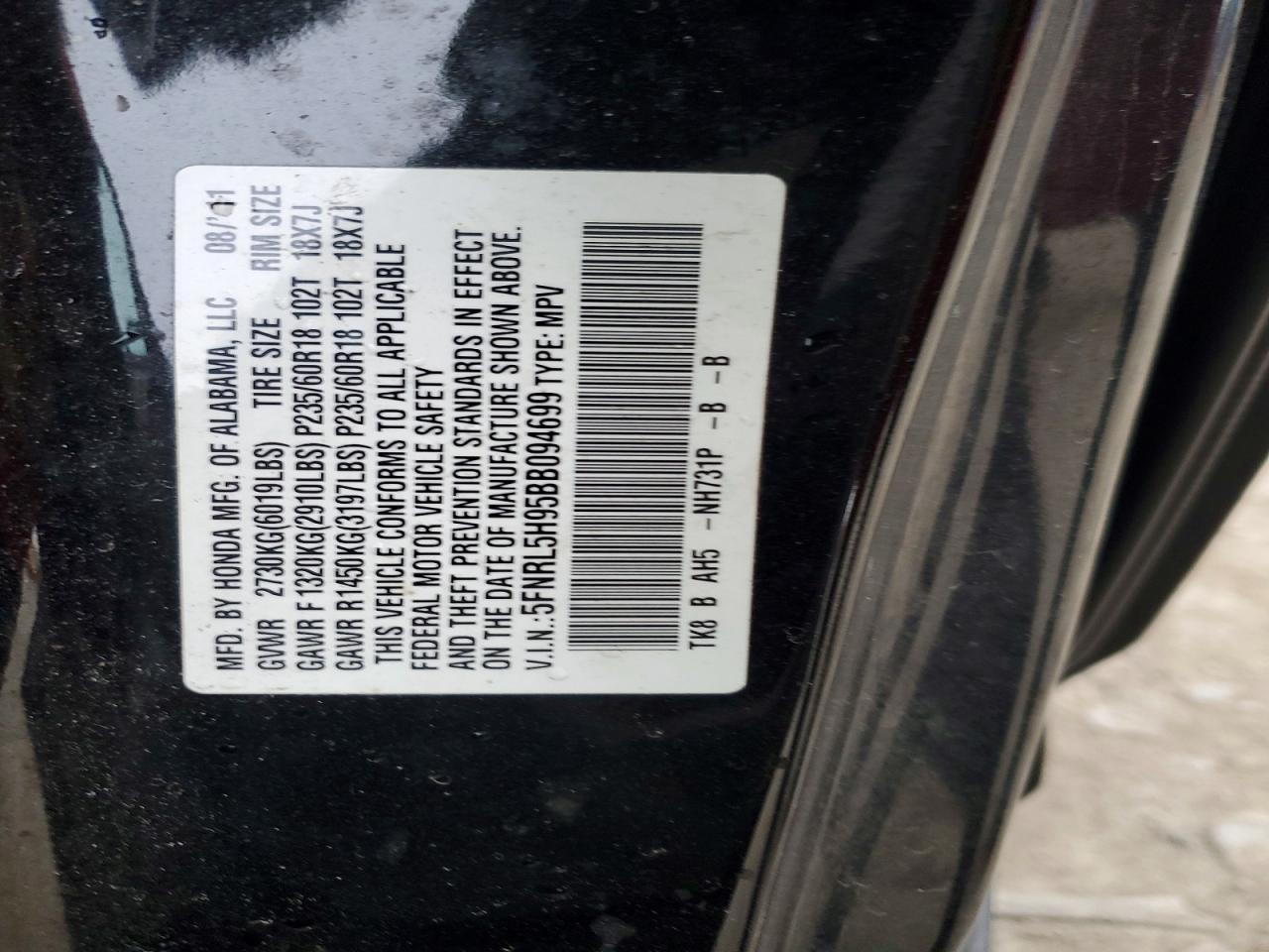 2011 HONDA ODYSSEY