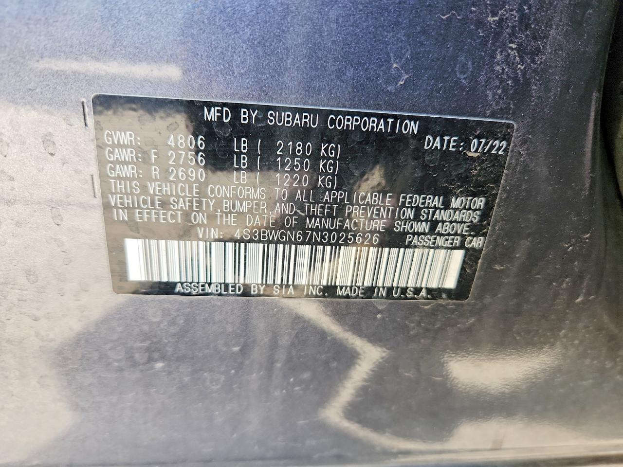 2022 SUBARU Legacy
