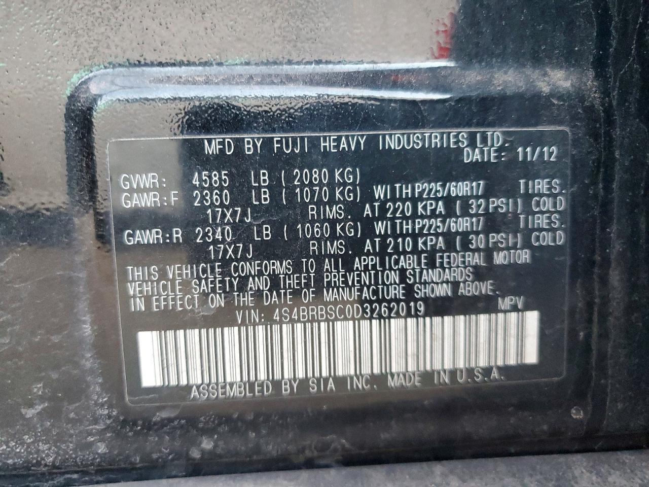 2013 SUBARU Outback