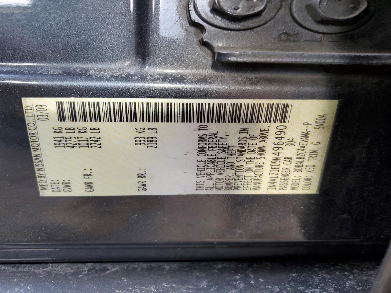 2009 NISSAN ALTIMA